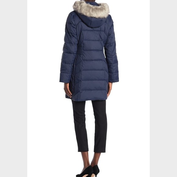 NWT Anne Klein Faux Fur Hoodie Puffer Coat - Picture 3 of 6